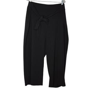 City Chic Black Tie Waist High Rise Wide Leg Pull-on Cropped Pants Women's 22
